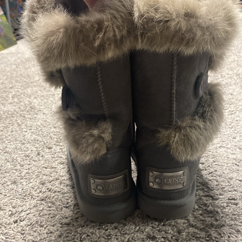 Australia Luxe Collective Gray Winter Boots with Fur Trim